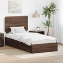 vidaXL Tárolós Ágy fejtámlával fiókkal Barna Tölgy 75 x 190 cm Faanyag