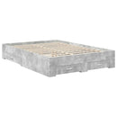 vidaXL Ágykeret fejtámlával fiókkal Beton Szürke 140 x 190 cm Faanyag