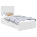 vidaXL Ágykeret fejtámlával fiókkal Fehér 90 x 190 cm Faanyag