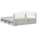 vidaXL Ágykeret fejtámlával Beton 180 x 200 cm Tömör fenyőfa