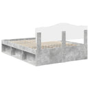 vidaXL Ágykeret fejtámlával Beton 140 x 200 cm Tömör fenyőfa