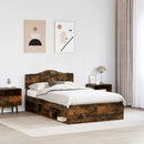 vidaXL Ágykeret fejtámlával Füstölt tölgy 135 x 190 cm Tömör fenyőfa