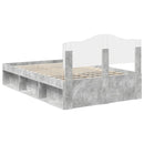 vidaXL Ágykeret fejtámlával Beton 120 x 190 cm Tömör fenyőfa