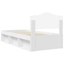 vidaXL Ágykeret fejtámlával Fehér 90 x 200 cm Tömör fenyőfa