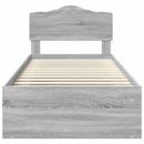 vidaXL Ágykeret fejtámlával Szürke Sonoma 90 x 200 cm Tömör fenyőfa