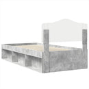 vidaXL Ágykeret fejtámlával Beton Szürke 90 x 190 cm Tömör fenyőfa