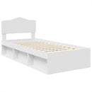 vidaXL Ágykeret fejtámlával Fehér 75 x 190 cm Tömör fenyőfa