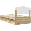 vidaXL Ágykeret fejtámlával Sonoma tölgy 75 x 190 cm Tömör fenyőfa