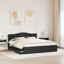 vidaXL Ágykeret fiókkal fejtámlával Fekete 180 x 200 cm Mérnöki Fa