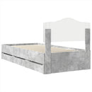 vidaXL Ágykeret fiókkal tárolóval Beton Szürke 75 x 190 cm Mérnöki Fa