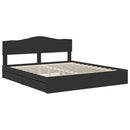 vidaXL Tárolós Ágy fejtámlával fiókkal Fekete 200 x 200 cm Faanyag