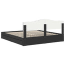 vidaXL Tárolós Ágy fejtámlával fiókkal Fekete 200 x 200 cm Faanyag