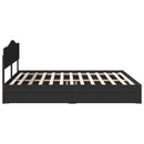 vidaXL Tárolós Ágy fejtámlával fiókkal Fekete 200 x 200 cm Faanyag