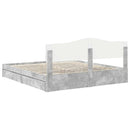 vidaXL Tárolós Ágy fejtámlával Beton Szürke 200 x 200 cm Faanyag