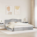 vidaXL Tárolós Ágy fejtámlával Szürke Sonoma 200 x 200 cm Faanyag