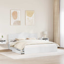 vidaXL Tárolós Ágy fejtámlával fiókkal Fehér 180 x 200 cm Faanyag