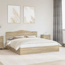 vidaXL Tárolós Ágy fejtámlával Sonoma tölgy 180 x 200 cm Faanyag