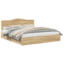 vidaXL Tárolós Ágy fejtámlával Sonoma tölgy 180 x 200 cm Faanyag