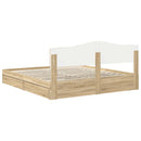vidaXL Tárolós Ágy fejtámlával Sonoma tölgy 180 x 200 cm Faanyag