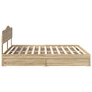 vidaXL Tárolós Ágy fejtámlával Sonoma tölgy 180 x 200 cm Faanyag