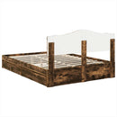 vidaXL Tárolós Ágy fejtámlával Füstölt tölgy 160 x 200 cm Faanyag