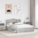 vidaXL Tárolós Ágy fejtámlával Szürke Sonoma 160 x 200 cm Faanyag