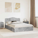 vidaXL Tárolós Ágy fejtámlával Beton Szürke 150 x 200 cm Faanyag