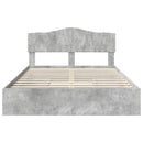 vidaXL Tárolós Ágy fejtámlával Beton Szürke 150 x 200 cm Faanyag