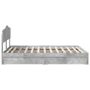 vidaXL Tárolós Ágy fejtámlával Beton Szürke 150 x 200 cm Faanyag