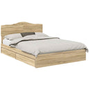vidaXL Tárolós Ágy fejtámlával Sonoma tölgy 140 x 200 cm Faanyag