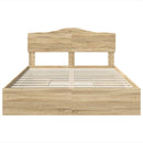 vidaXL Tárolós Ágy fejtámlával Sonoma tölgy 140 x 190 cm Faanyag