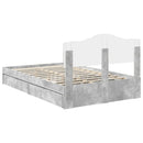 vidaXL Tárolós Ágy fejtámlával Beton Szürke 135 x 190 cm Faanyag