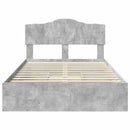 vidaXL Tárolós Ágy fejtámlával Beton Szürke 135 x 190 cm Faanyag