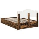 vidaXL Tárolós Ágy fejtámlával Füstölt tölgy 135 x 190 cm Faanyag