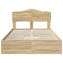 vidaXL Tárolós Ágy fejtámlával Sonoma tölgy 120 x 200 cm Faanyag