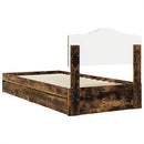 vidaXL Tárolós Ágy fejtámlával Füstölt tölgy 100 x 200 cm Faanyag