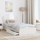 vidaXL Tárolós Ágy fejtámlával fiókkal Fehér 90 x 200 cm Faanyag