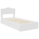vidaXL Tárolós Ágy fejtámlával fiókkal Fehér 90 x 200 cm Faanyag