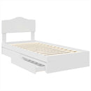 vidaXL Tárolós Ágy fejtámlával fiókkal Fehér 90 x 200 cm Faanyag