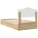 vidaXL Tárolós Ágy fejtámlával Sonoma tölgy 90 x 200 cm Faanyag
