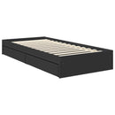 vidaXL Tárolós Ágy fejtámlával fiókkal Fekete 90 x 190 cm Faanyag