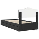 vidaXL Tárolós Ágy fejtámlával fiókkal Fekete 90 x 190 cm Faanyag