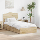 vidaXL Tárolós Ágy fejtámlával Sonoma tölgy 90 x 190 cm Faanyag