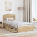 vidaXL Tárolós Ágy fejtámlával Sonoma tölgy 90 x 190 cm Faanyag