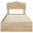 vidaXL Tárolós Ágy fejtámlával Sonoma tölgy 90 x 190 cm Faanyag