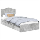 vidaXL Tárolós Ágy fejtámlával Beton Szürke 90 x 190 cm Faanyag