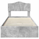 vidaXL Tárolós Ágy fejtámlával Beton Szürke 90 x 190 cm Faanyag