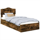 vidaXL Tárolós Ágy fejtámlával Füstölt tölgy 90 x 190 cm Faanyag
