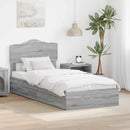 vidaXL Tárolós Ágy fejtámlával Szürke Sonoma 90 x 190 cm Faanyag