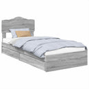 vidaXL Tárolós Ágy fejtámlával Szürke Sonoma 90 x 190 cm Faanyag